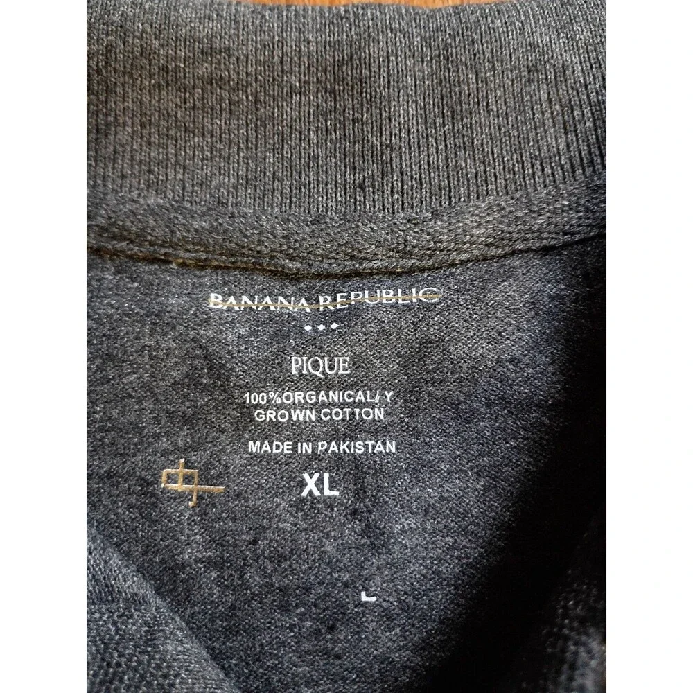 Banana Republic Pique Polo XL Charcoal